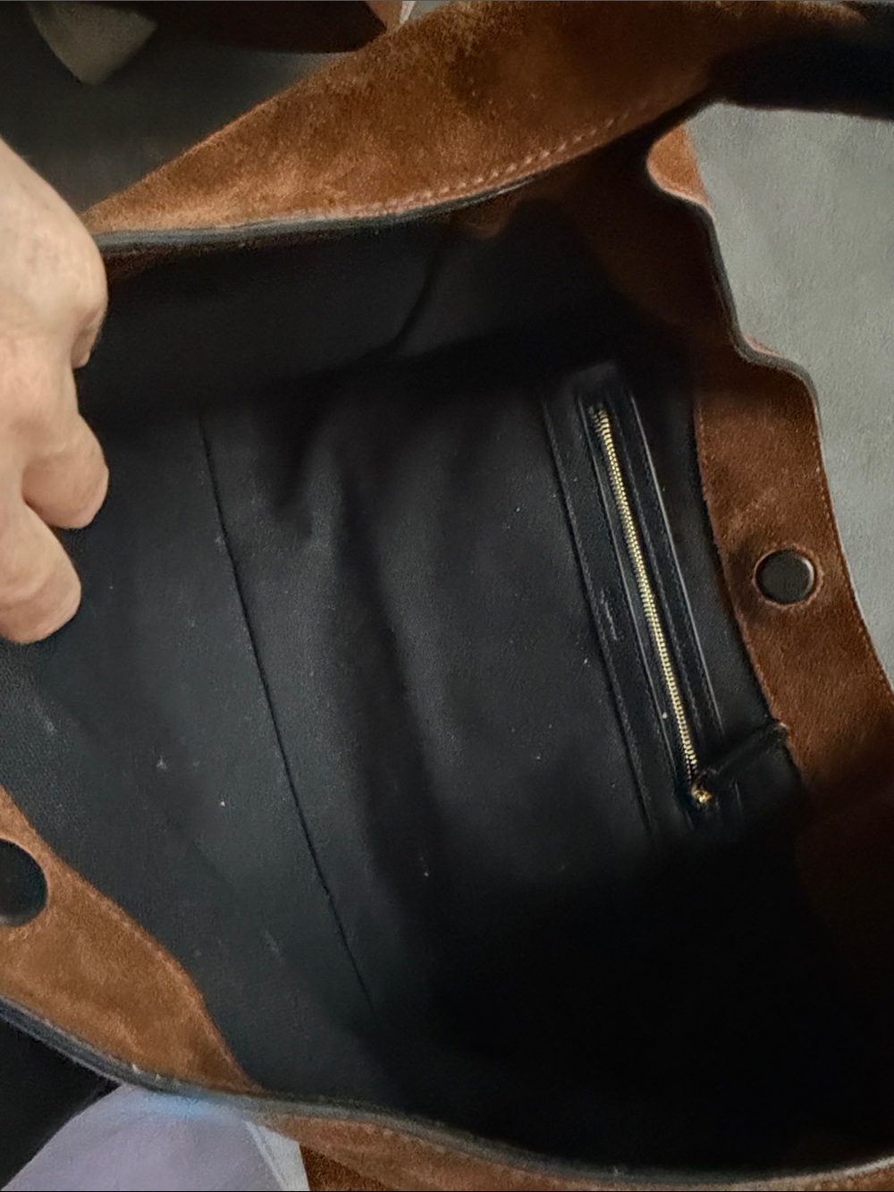 Suede Shoulder Hobo Bag in Brown - Picture 5 of 8